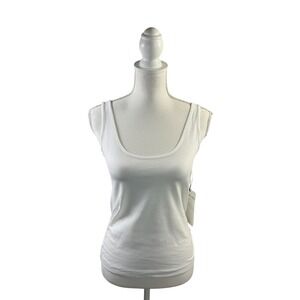 Cabi Charm Tank White Cotton Small